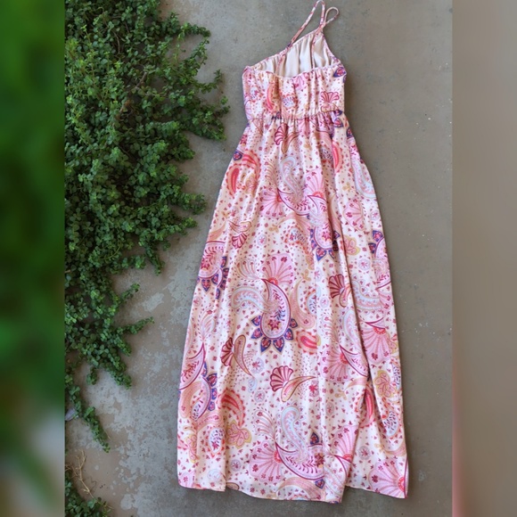 X Lovers Friends Pink Paisley Faux Wrap Maxi Dress - Picture 4 of 4